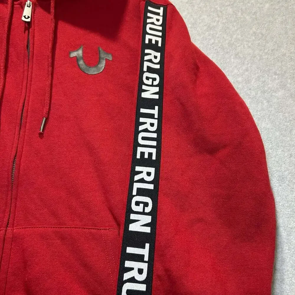 True Religion Men’s Red Logo Trim Track Jacket, Size XL